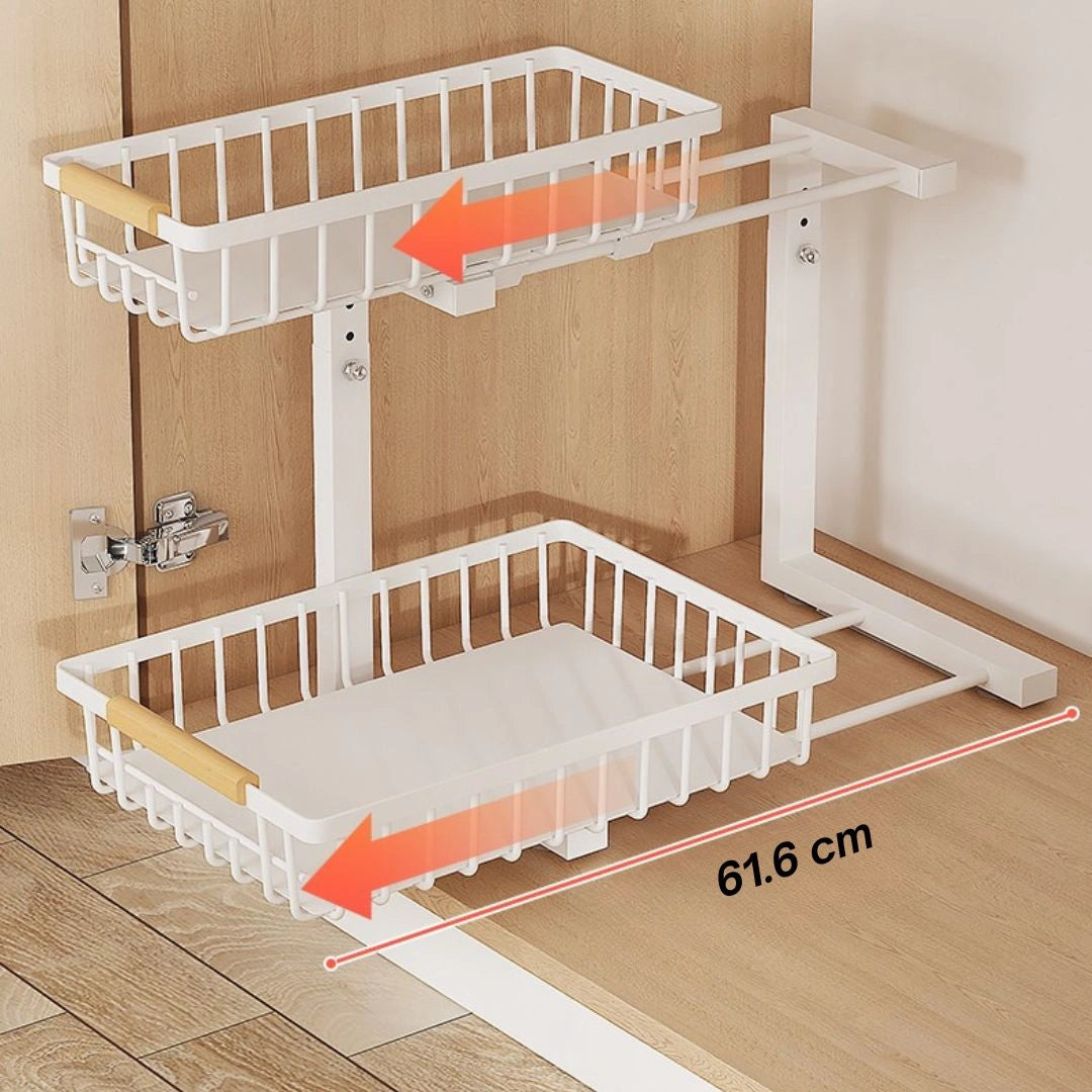 Under Sink 2-Tier Drawer | Carbon Steel