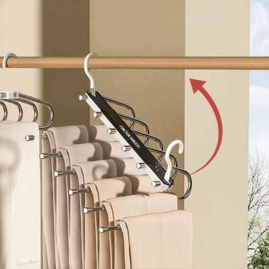 6-Layer Space Saving Pants Hanger | Upgraded Design