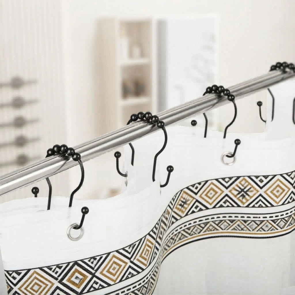Double Shower Curtain Hooks (12 Pieces)