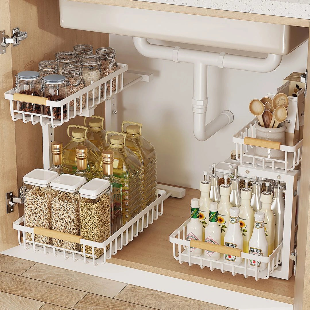Under Sink 2-Tier Drawer | Carbon Steel