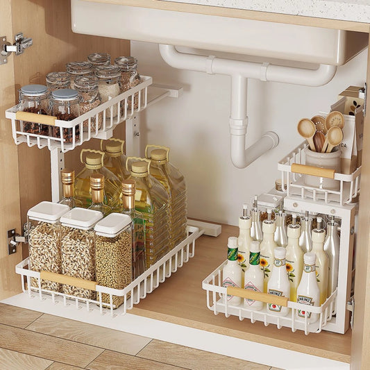 Under Sink 2-Tier Drawer | Carbon Steel