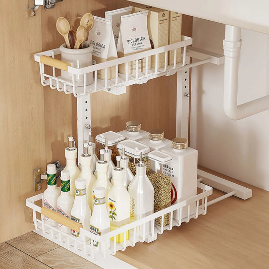 Under Sink 2-Tier Drawer | Carbon Steel