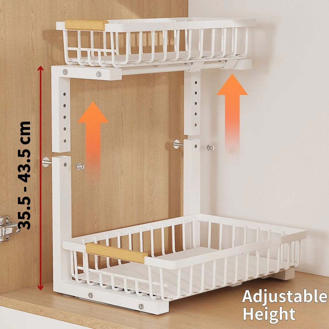 Under Sink 2-Tier Drawer | Carbon Steel